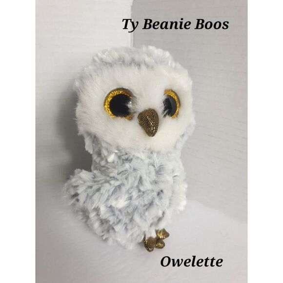Ty Beanie Boo's Owlette the Owl 6" Stuffed Animal Plush Toy TySilk Collection - Picture 1 of 6